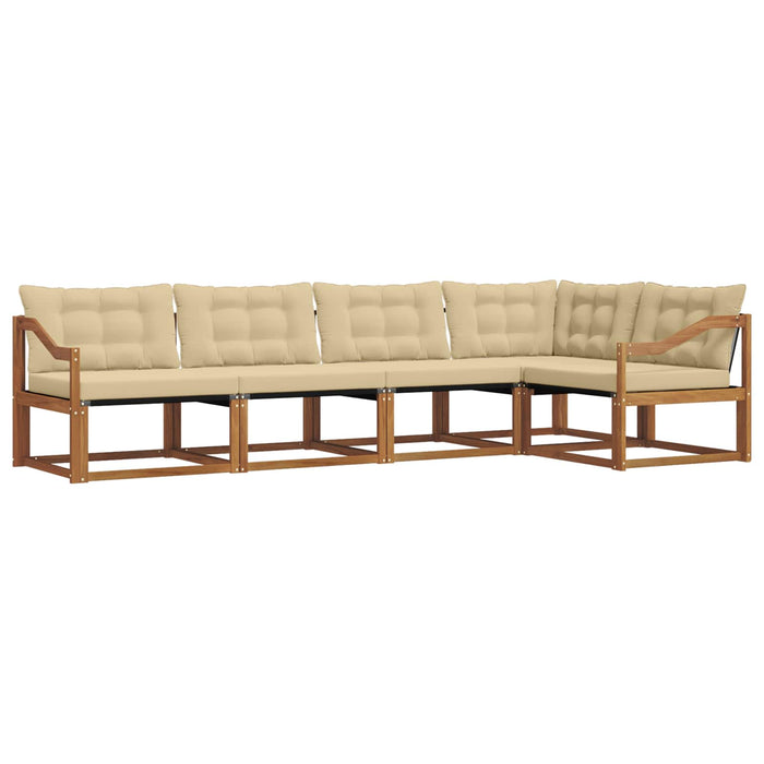 Set de canapele de exterior cu pernă 5 pcs Natural și Bej - WALTI WALTI