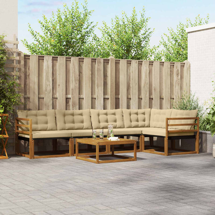 Set de canapele de exterior cu pernă 6 pcs Natural și Bej - WALTI WALTI