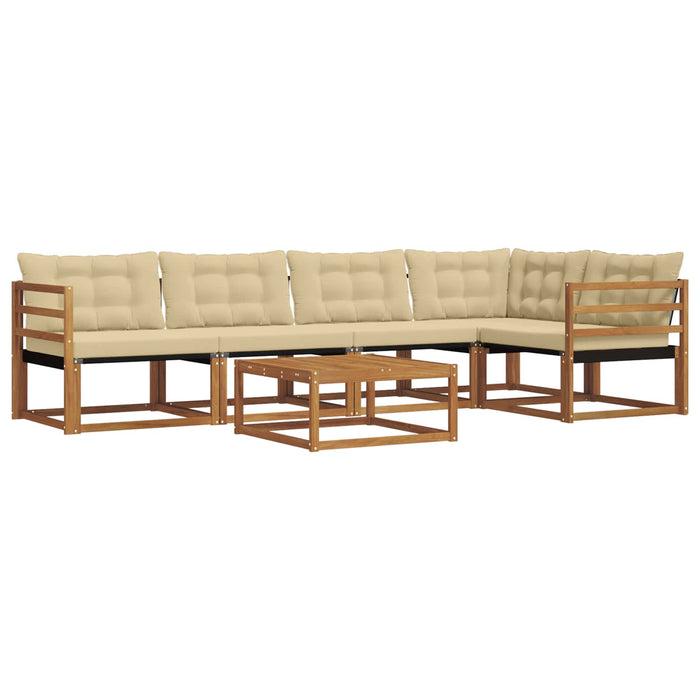 Set de canapele de exterior cu pernă 6 pcs Natural și Bej - WALTI WALTI