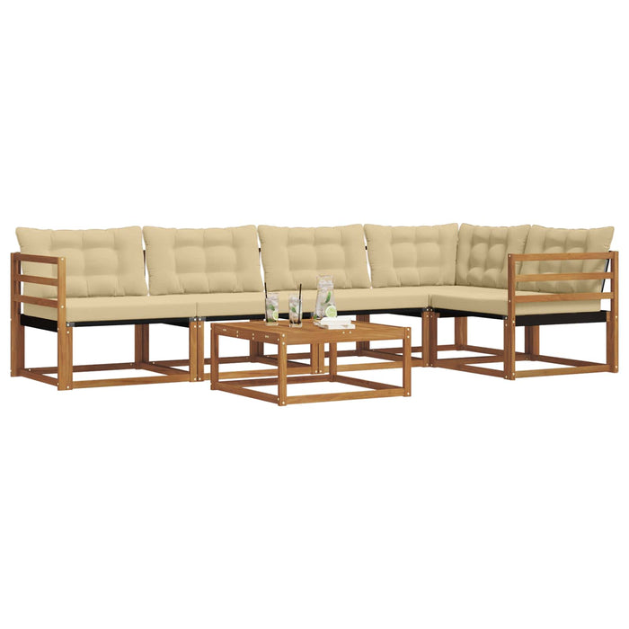 Set de canapele de exterior cu pernă 6 pcs Natural și Bej - WALTI WALTI