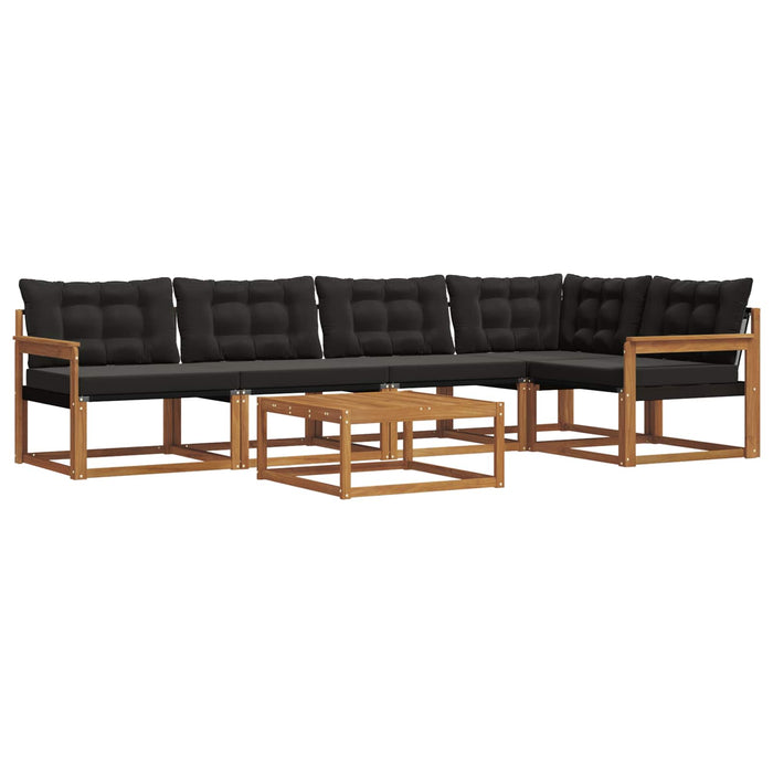 Set de canapele de exterior cu pernă 6 pcs Natural și Negru - WALTI WALTI