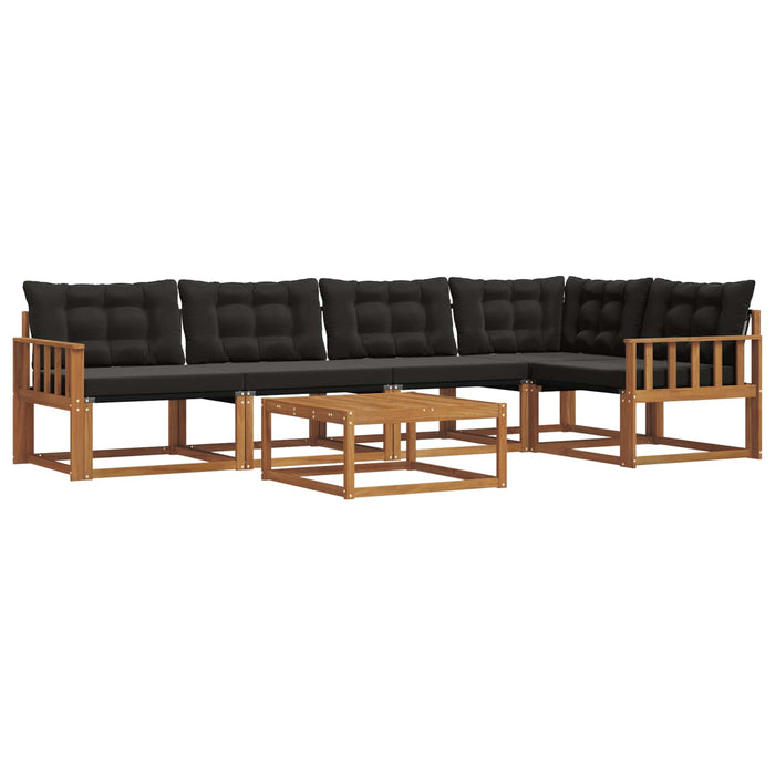 Set de canapele de exterior cu pernă 6 pcs Natural și Negru - WALTI WALTI