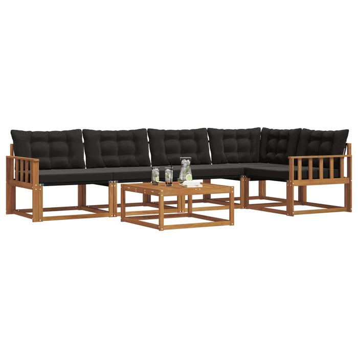 Set de canapele de exterior cu pernă 6 pcs Natural și Negru - WALTI WALTI