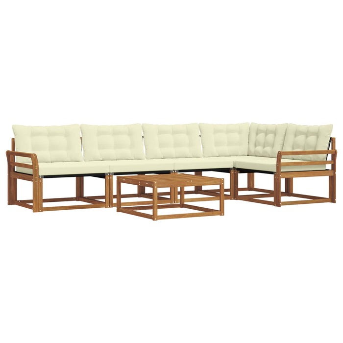 Set de canapele de exterior cu pernă 6 pcs Natural și Crem - WALTI WALTI