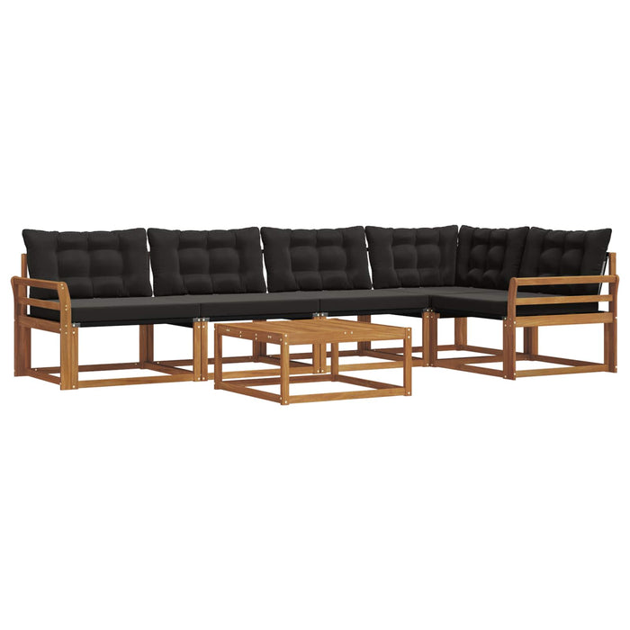 Set de canapele de exterior cu pernă 6 pcs Natural și Negru - WALTI WALTI