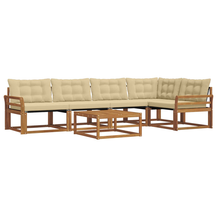 Set de canapele de exterior cu pernă 6 pcs Natural și Bej - WALTI WALTI