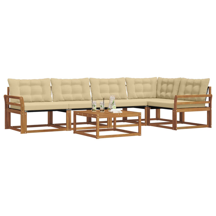 Set de canapele de exterior cu pernă 6 pcs Natural și Bej - WALTI WALTI