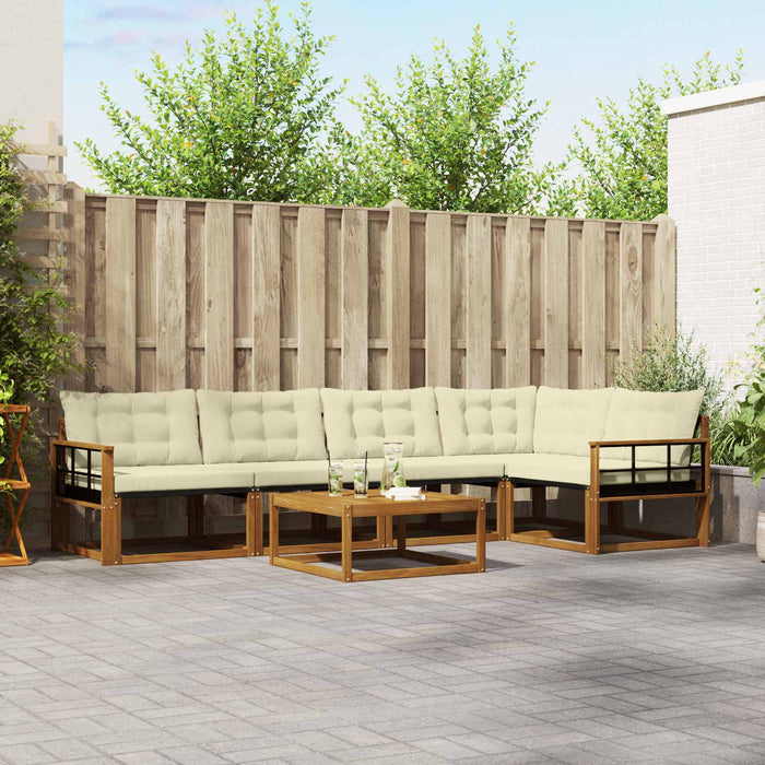 Set de canapele de exterior cu pernă 6 pcs Natural și Crem - WALTI WALTI