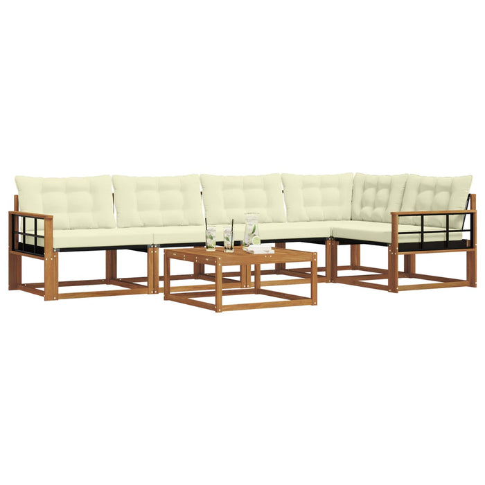 Set de canapele de exterior cu pernă 6 pcs Natural și Crem - WALTI WALTI