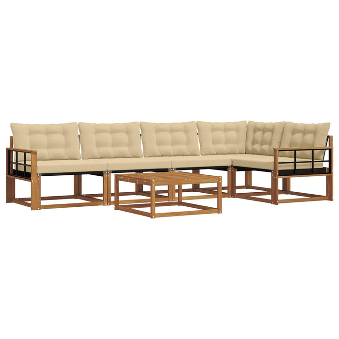 Set de canapele de exterior cu pernă 6 pcs Natural și Bej - WALTI WALTI
