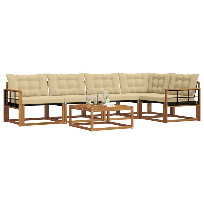 Set de canapele de exterior cu pernă 6 pcs Natural și Bej - WALTI WALTI