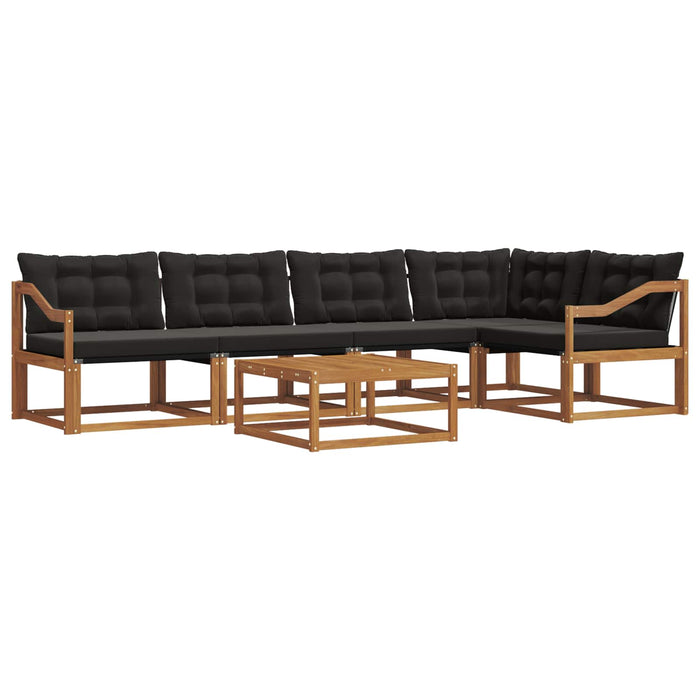 Set de canapele de exterior cu pernă 6 pcs Natural și Negru - WALTI WALTI