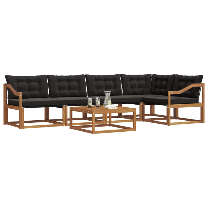 Set de canapele de exterior cu pernă 6 pcs Natural și Negru - WALTI WALTI