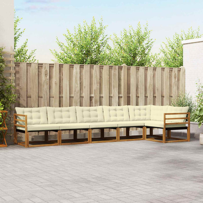 Set de canapele de exterior cu pernă 6 pcs Natural și Crem - WALTI WALTI