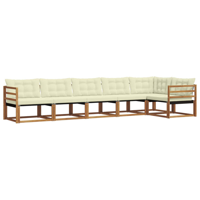 Set de canapele de exterior cu pernă 6 pcs Natural și Crem - WALTI WALTI