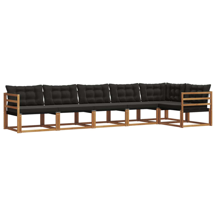 Set de canapele de exterior cu pernă 6 pcs Natural și Negru - WALTI WALTI