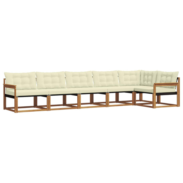 Set de canapele de exterior cu pernă 6 pcs Natural și Crem - WALTI WALTI