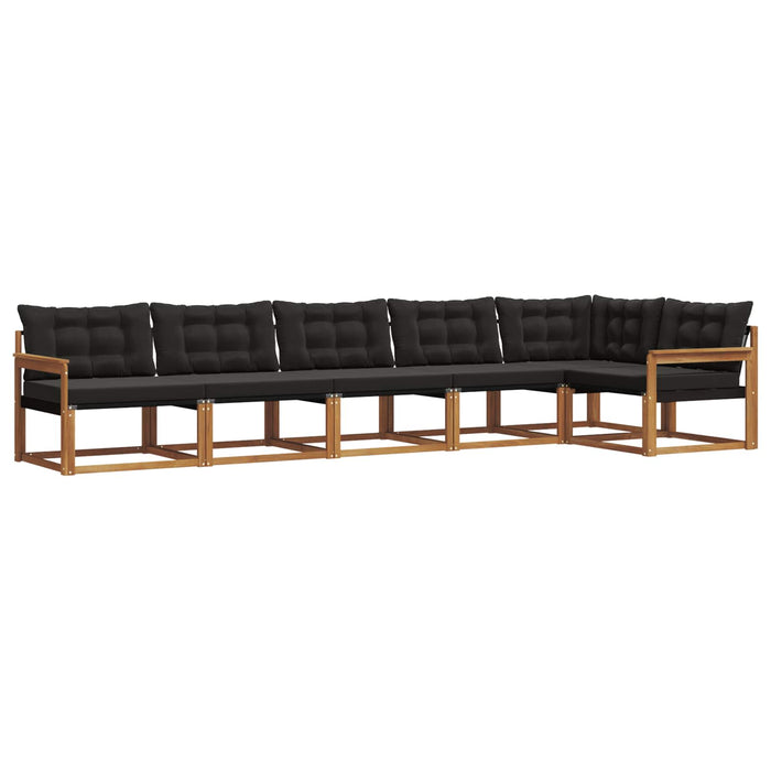 Set de canapele de exterior cu pernă 6 pcs Natural și Negru - WALTI WALTI