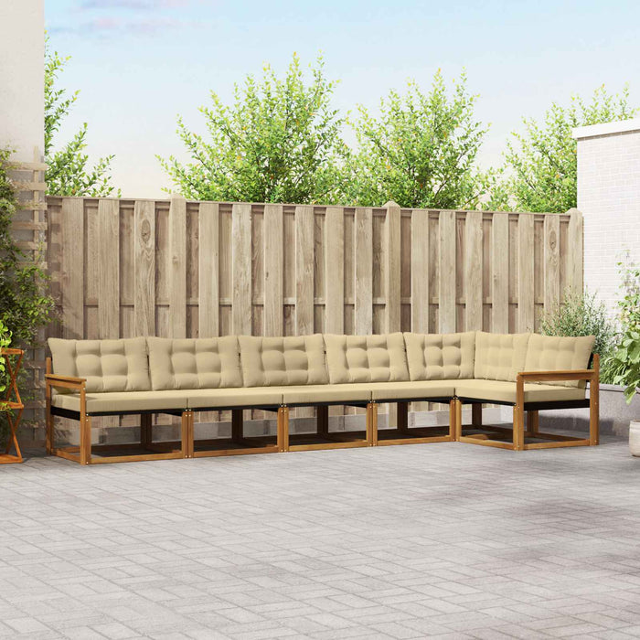 Set de canapele de exterior cu pernă 6 pcs Natural și Bej - WALTI WALTI