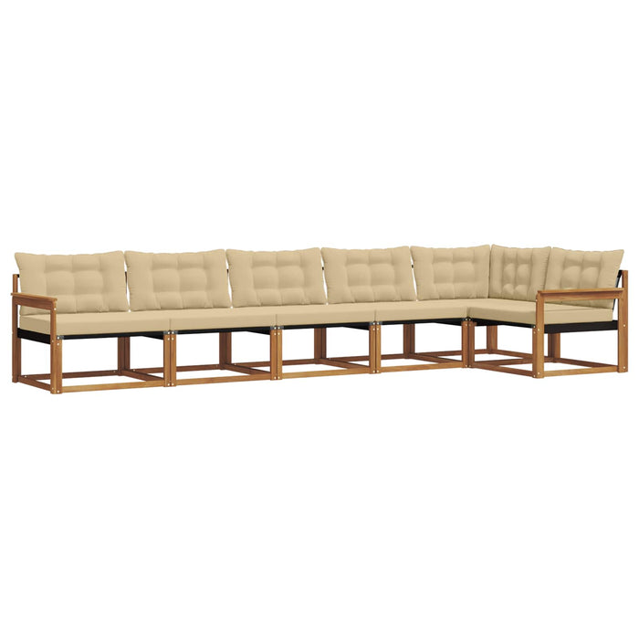 Set de canapele de exterior cu pernă 6 pcs Natural și Bej - WALTI WALTI