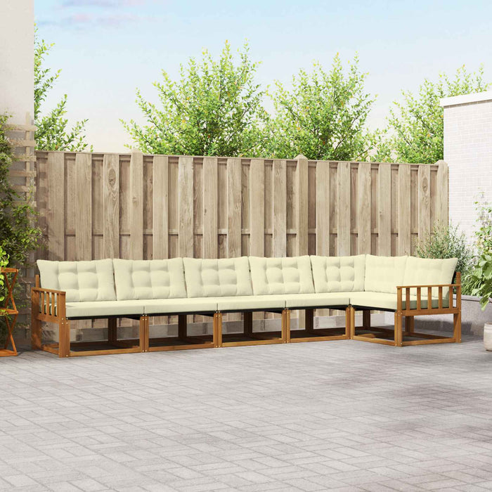 Set de canapele de exterior cu pernă 6 pcs Natural și Crem - WALTI WALTI