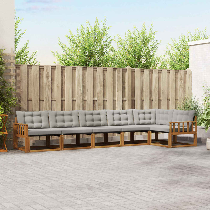 Set de canapele de exterior 6 pcs Gri natural și deschis - WALTI WALTI