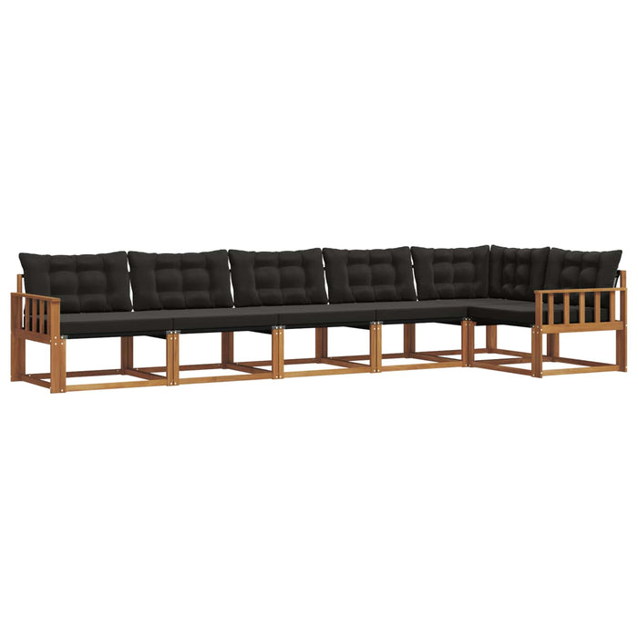 Set de canapele de exterior cu pernă 6 pcs Natural și Negru - WALTI WALTI