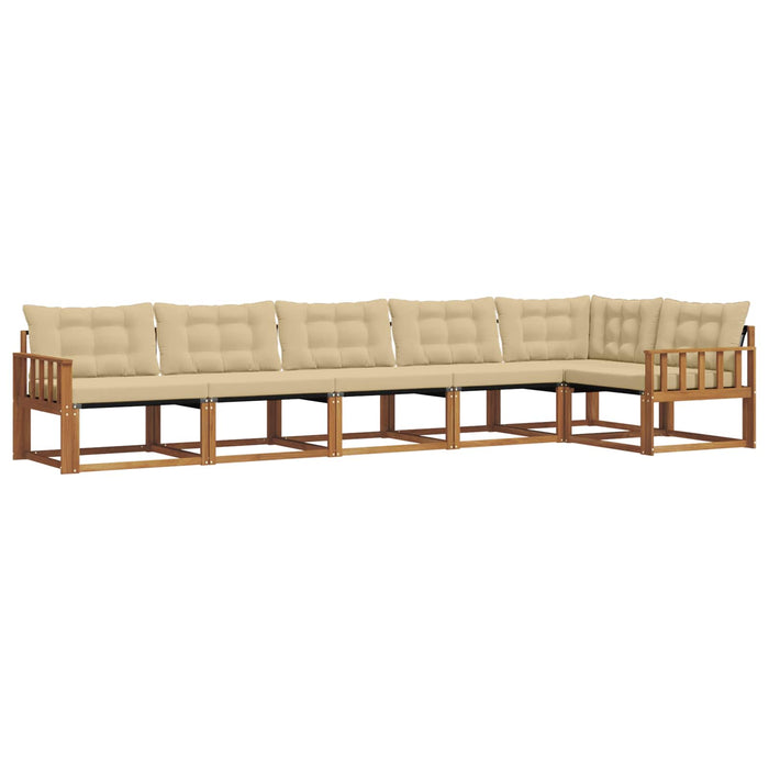Set de canapele de exterior cu pernă 6 pcs Natural și Bej WALTI