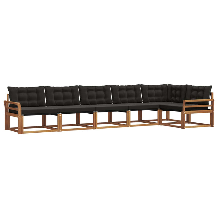 Set de canapele de exterior cu pernă 6 pcs Natural și Negru - WALTI WALTI