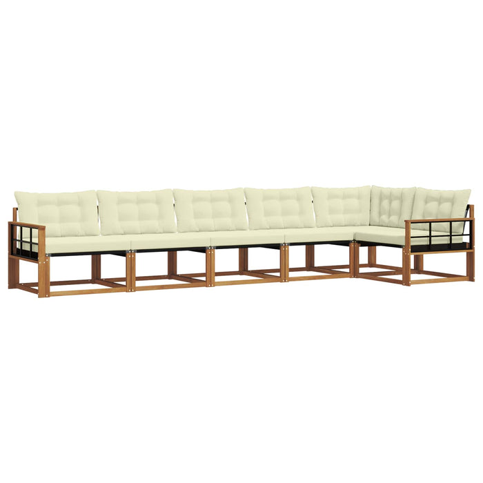 Set de canapele de exterior cu pernă 6 pcs Natural și Crem - WALTI WALTI