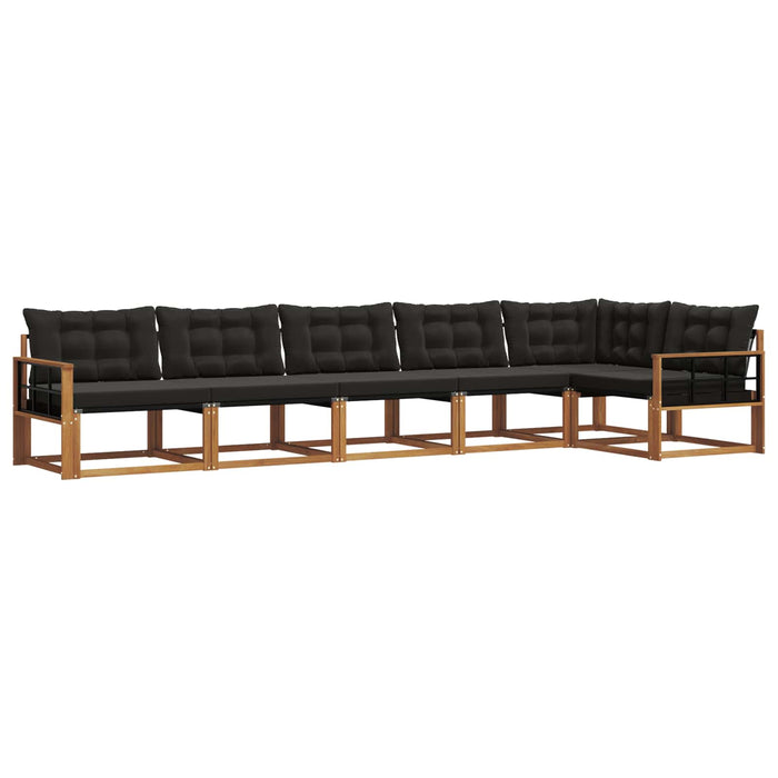 Set de canapele de exterior cu pernă 6 pcs Natural și Negru - WALTI WALTI