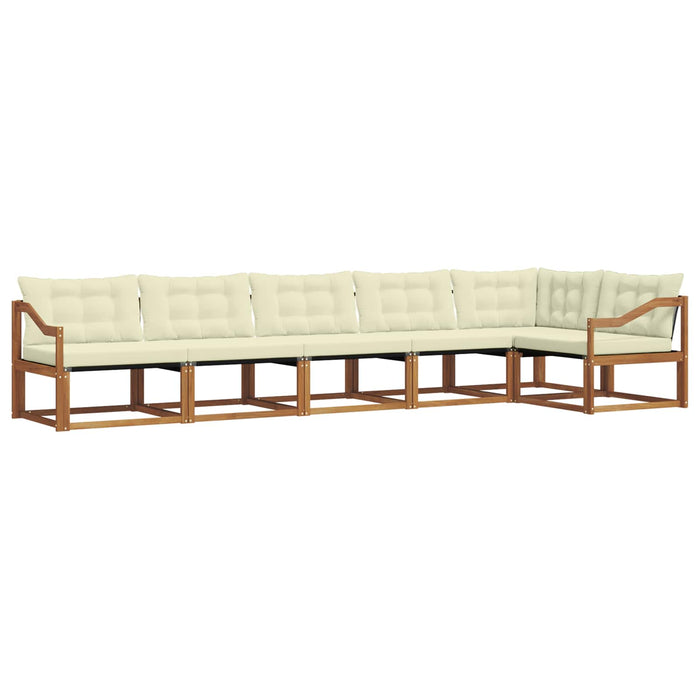 Set de canapele de exterior cu pernă 6 pcs Natural și Crem - WALTI WALTI