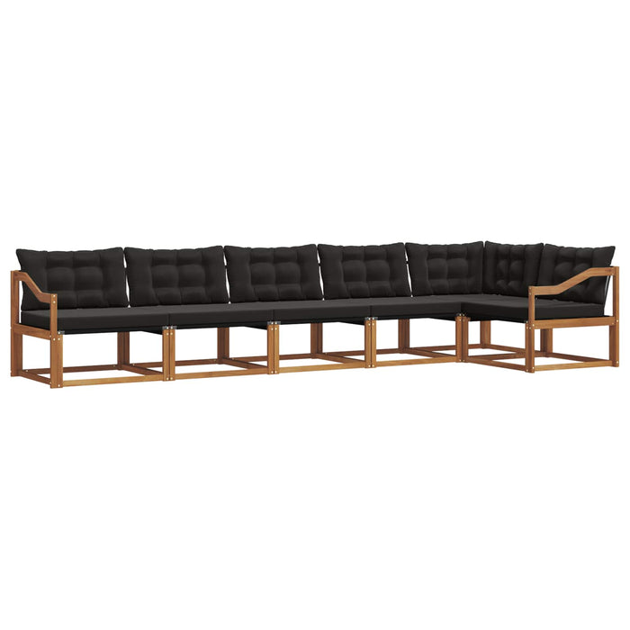 Set de canapele de exterior cu pernă 6 pcs Natural și Negru - WALTI WALTI