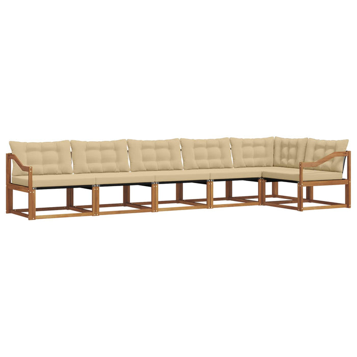 Set de canapele de exterior cu pernă 6 pcs Natural și Bej WALTI