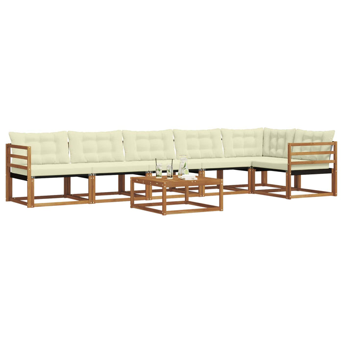 Set de canapele de exterior cu pernă 7 pcs Natural și Crem WALTI