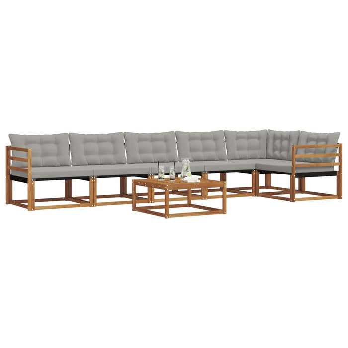 Set de canapele de exterior 7 pcs Gri natural și deschis WALTI