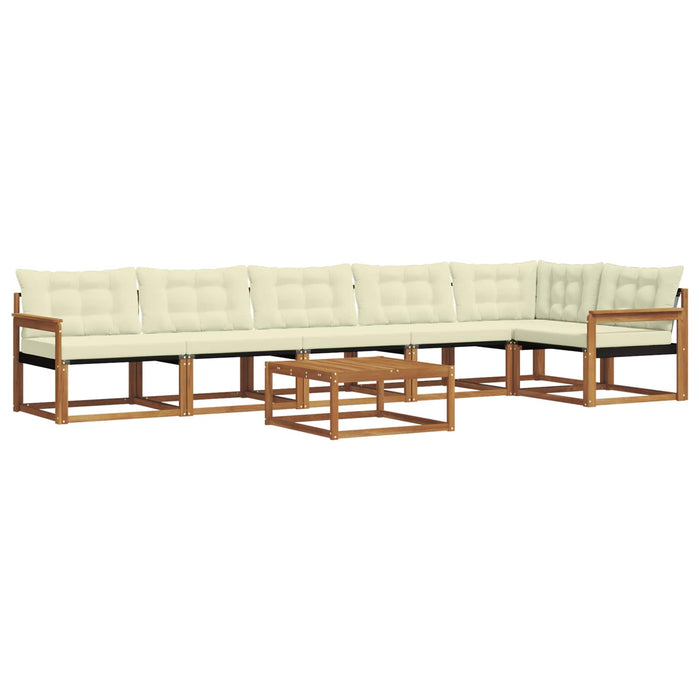 Set de canapele de exterior cu pernă 7 pcs Natural și Crem WALTI