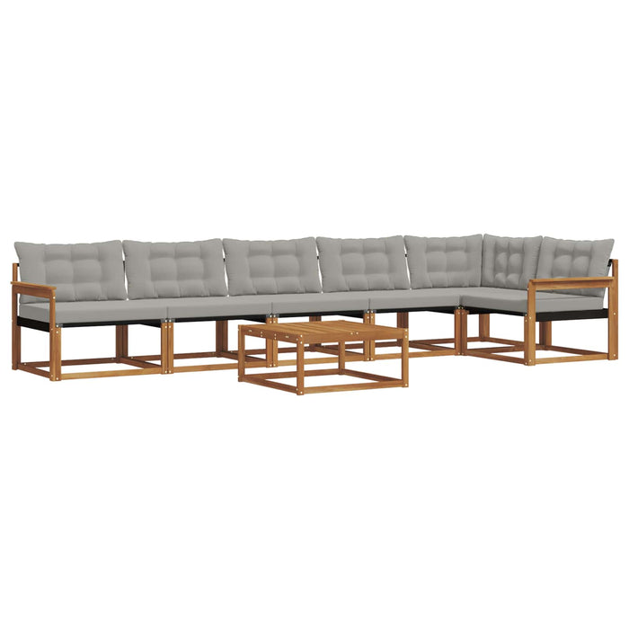 Set de canapele de exterior 7 pcs Gri natural și deschis WALTI