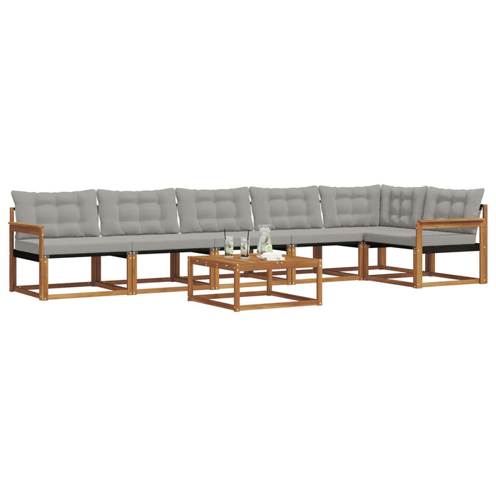 Set de canapele de exterior 7 pcs Gri natural și deschis WALTI
