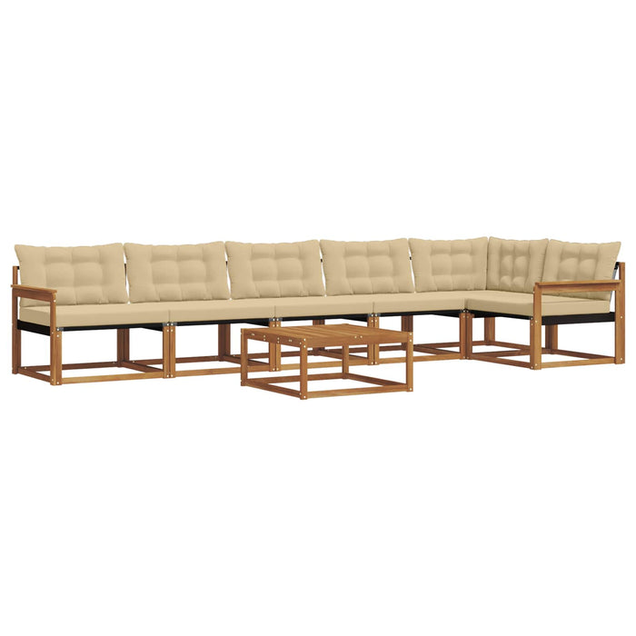 Set de canapele de exterior cu pernă 7 pcs Natural și Bej WALTI