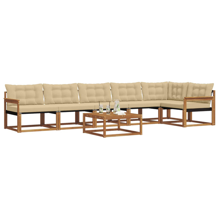 Set de canapele de exterior cu pernă 7 pcs Natural și Bej WALTI