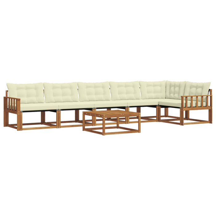 Set de canapele de exterior cu pernă 7 pcs Natural și Crem WALTI