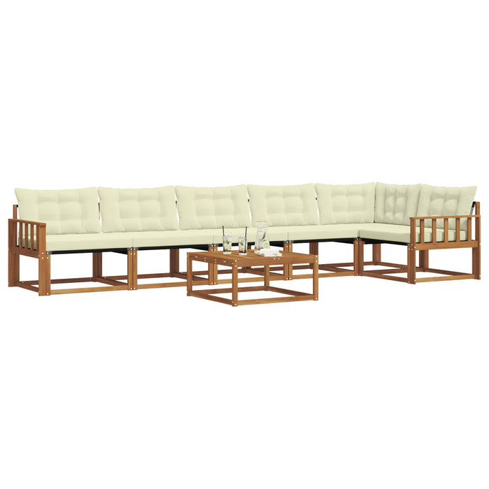 Set de canapele de exterior cu pernă 7 pcs Natural și Crem WALTI