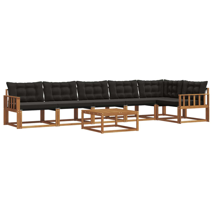 Set de canapele de exterior cu pernă 7 pcs Natural și Negru WALTI