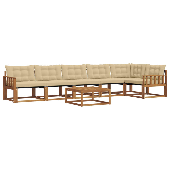 Set de canapele de exterior cu pernă 7 pcs Natural și Bej WALTI