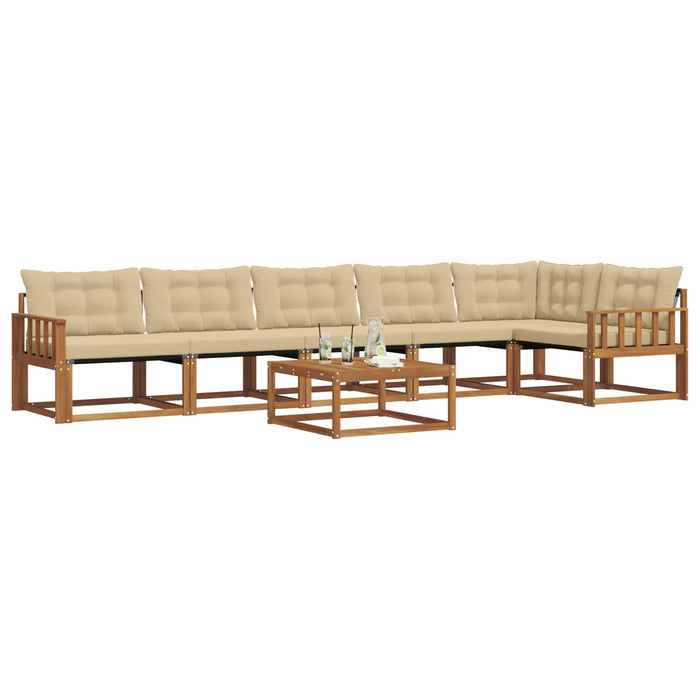 Set de canapele de exterior cu pernă 7 pcs Natural și Bej WALTI