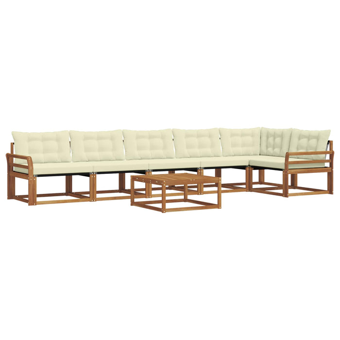 Set de canapele de exterior cu pernă 7 pcs Natural și Crem WALTI