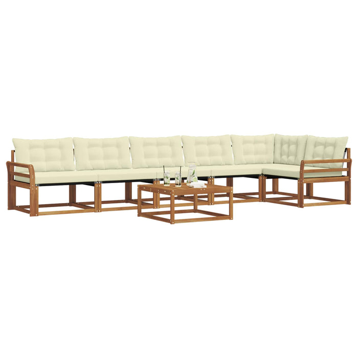 Set de canapele de exterior cu pernă 7 pcs Natural și Crem WALTI