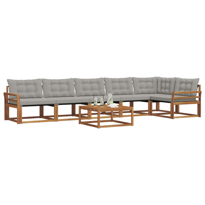 Set de canapele de exterior 7 pcs Gri natural și deschis WALTI