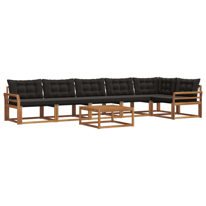 Set de canapele de exterior cu pernă 7 pcs Natural și Negru WALTI